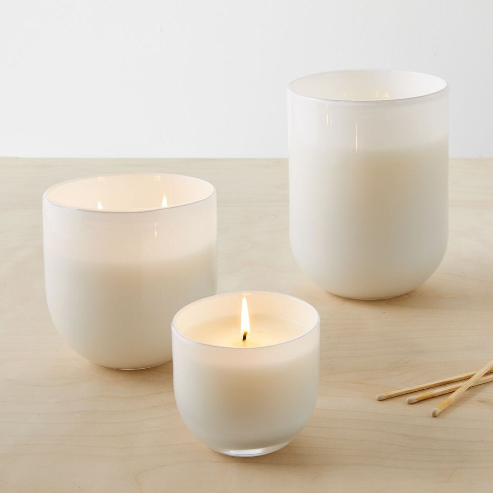 White Glass Candles west elm Australia